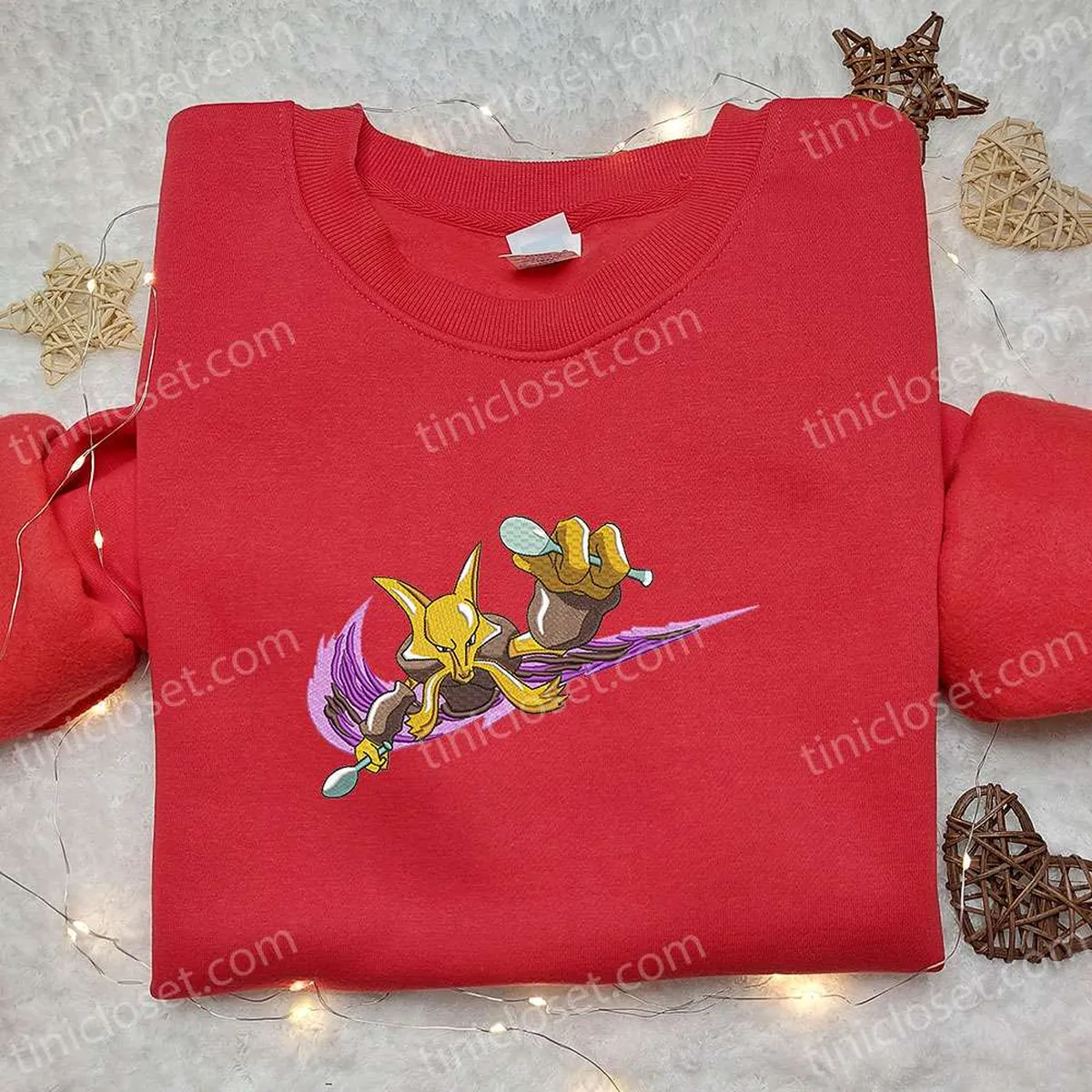 alakazam x nike swoosh anime embroidered shirt pokemon embroidered shirt nike inspired embroidered shirt vpv1m