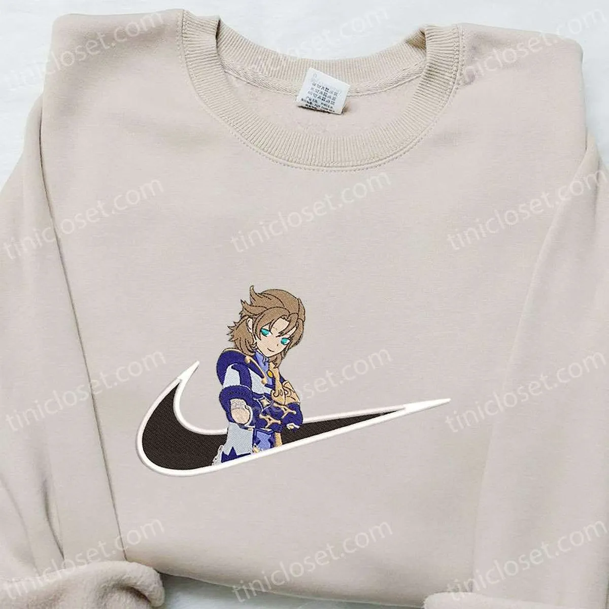 Albedo x Swoosh Anime Embroidered Hoodie, Cool Anime Clothing, Best Gift Ideas for Family