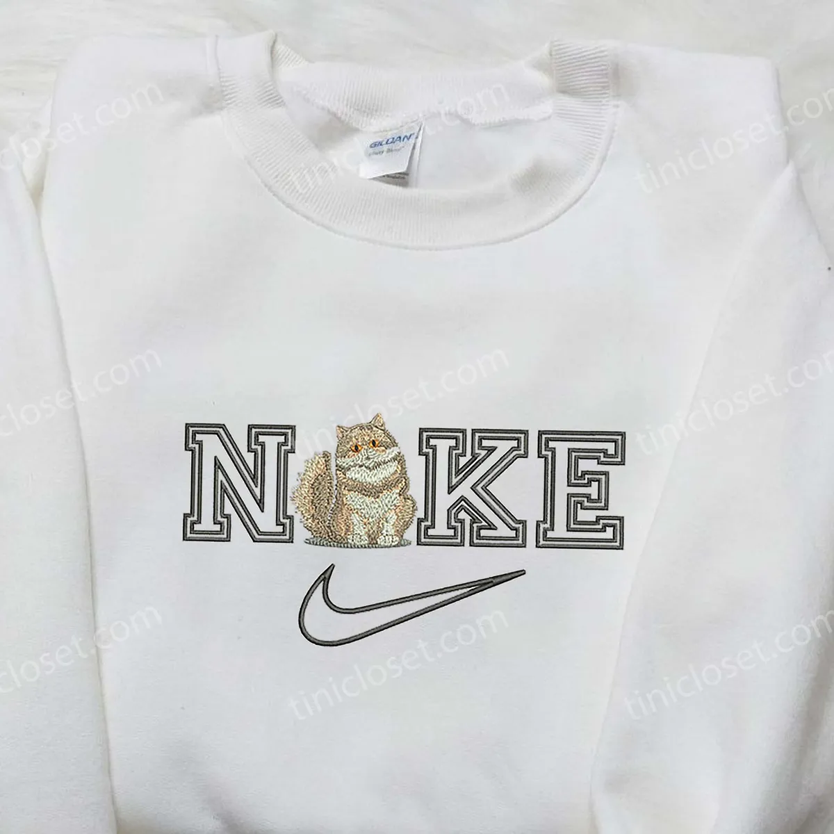 ald cat x nike embroidered shirt animal embroidered shirt custom nike embroidered shirt khlrh
