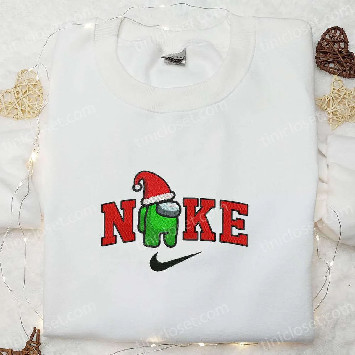 among us christmas hat x nike embroidered sweatshirt game christmas embroidered shirt best christmas gift ideas ocaip