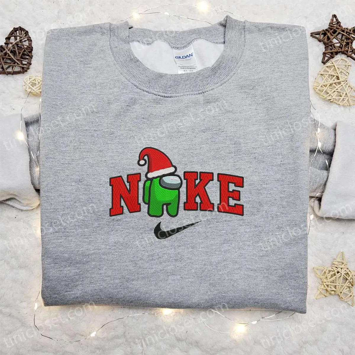 among us christmas hat x nike embroidered sweatshirt game christmas embroidered shirt best christmas gift ideas unnf3