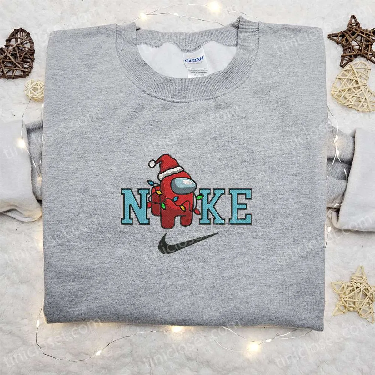 among us christmas x nike embroidered sweatshirt game christmas embroidered shirt best christmas gift ideas ue6nl