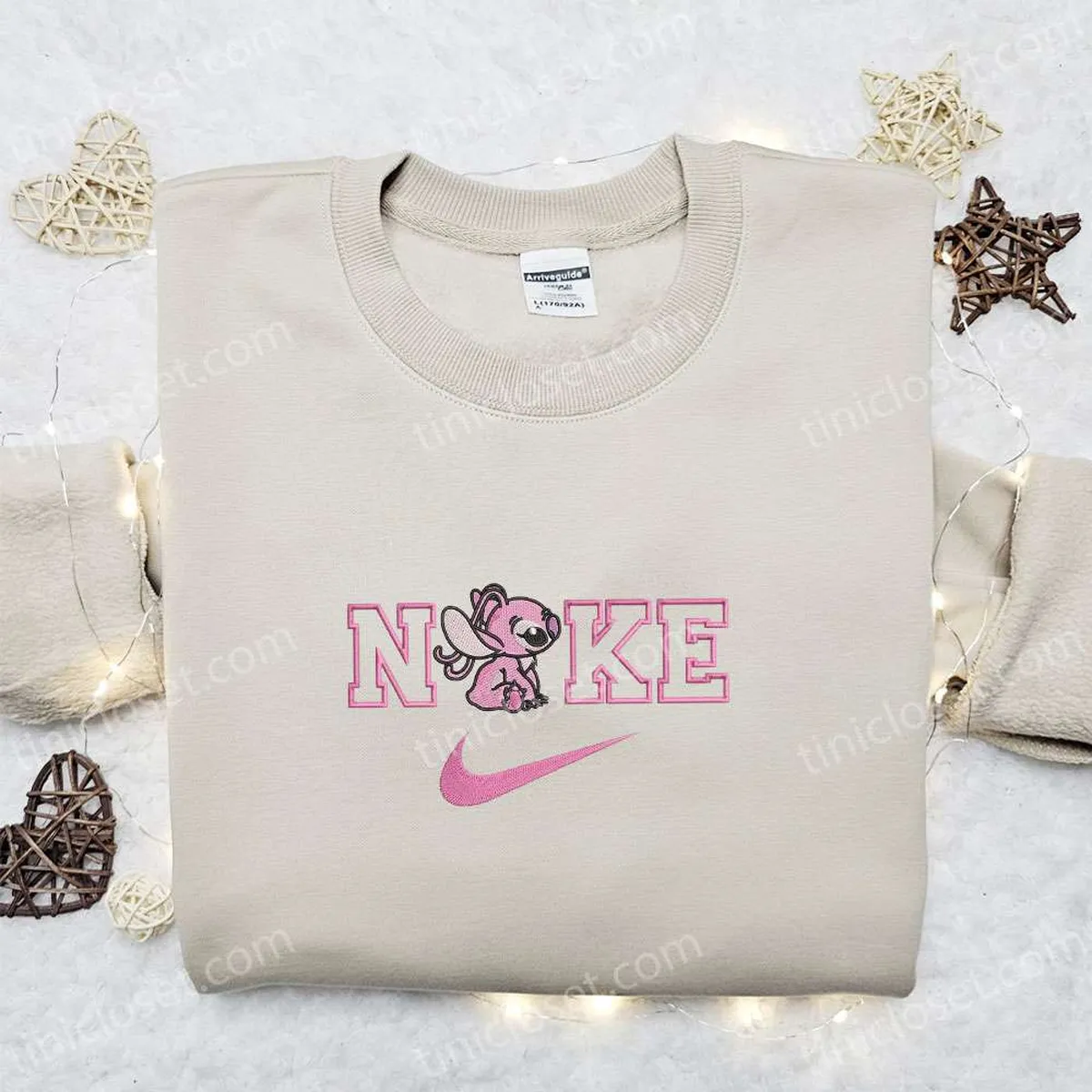 angel cartoon x nike embroidered sweatshirt walt disney characters embroidered shirt best christmas gift ideas for family eyuc5