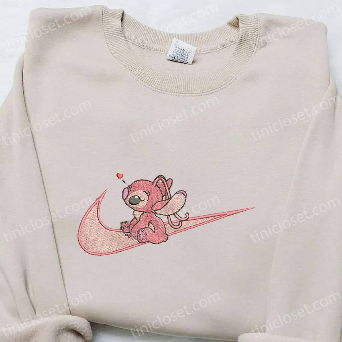 angel love x swoosh cartoon embroidered sweatshirt disney characters embroidered hoodie best valentine day gift ideas lmroj