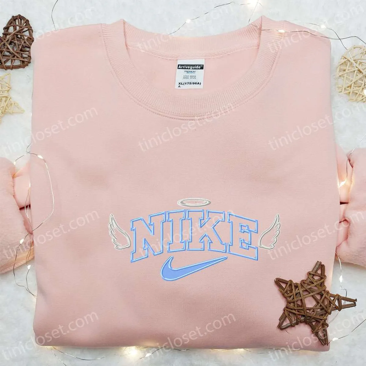 angel wings x nike embroidered shirt custom nike embroidered shirt best gift for family