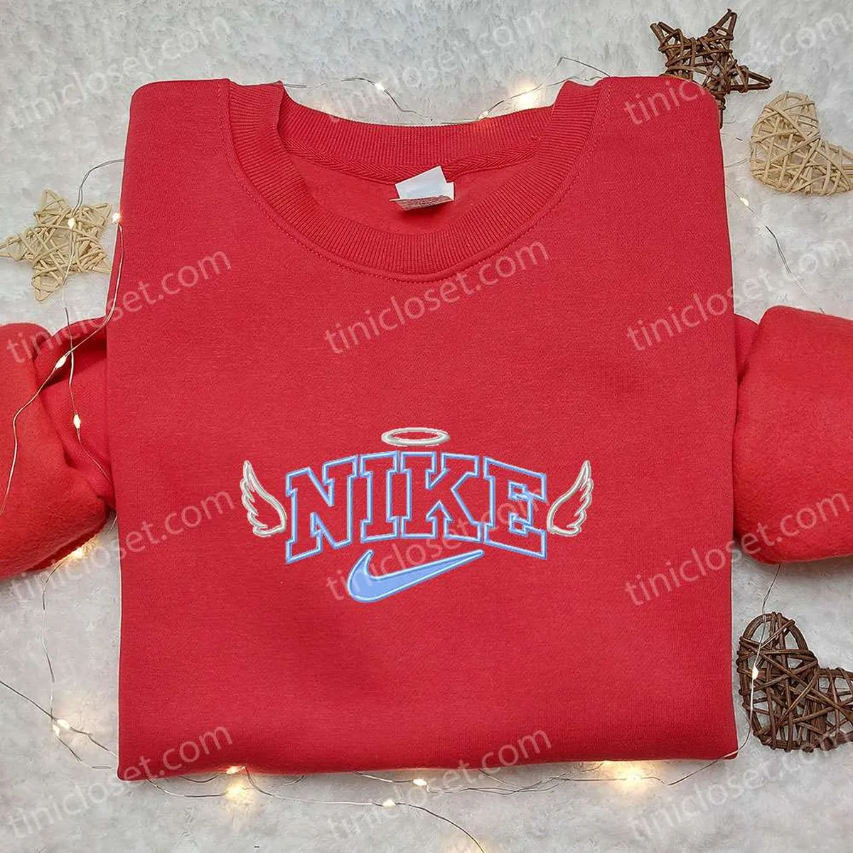 angel wings x nike embroidered shirt custom nike embroidered shirt best gift for family g7mye