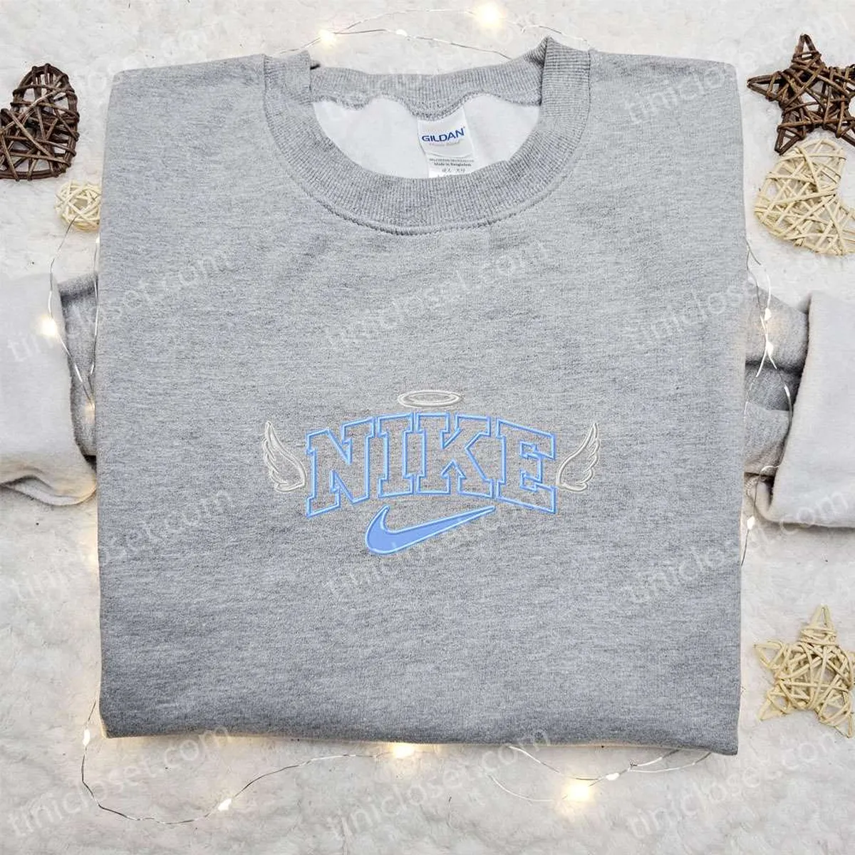 angel wings x nike embroidered shirt custom nike embroidered shirt best gift for family ikgjz