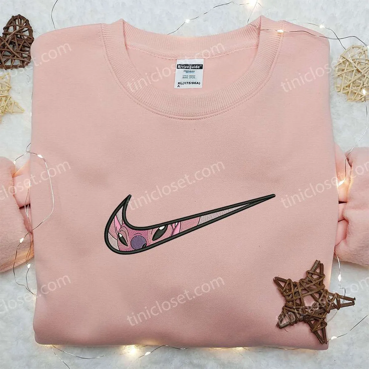 angel x nike swoosh embroidered sweatshirt lilo and stitch disney embroidered shirt shirts nike inspired embroidered shirt gi8sz