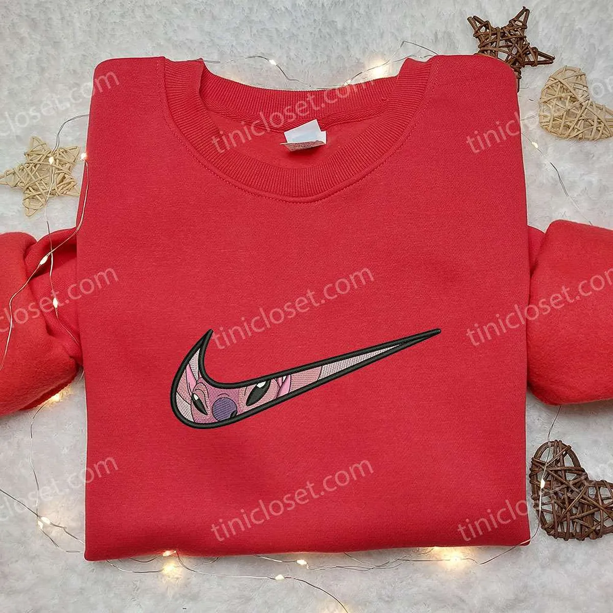 angel x nike swoosh embroidered sweatshirt lilo and stitch disney embroidered shirt shirts nike inspired embroidered shirt k8wtn