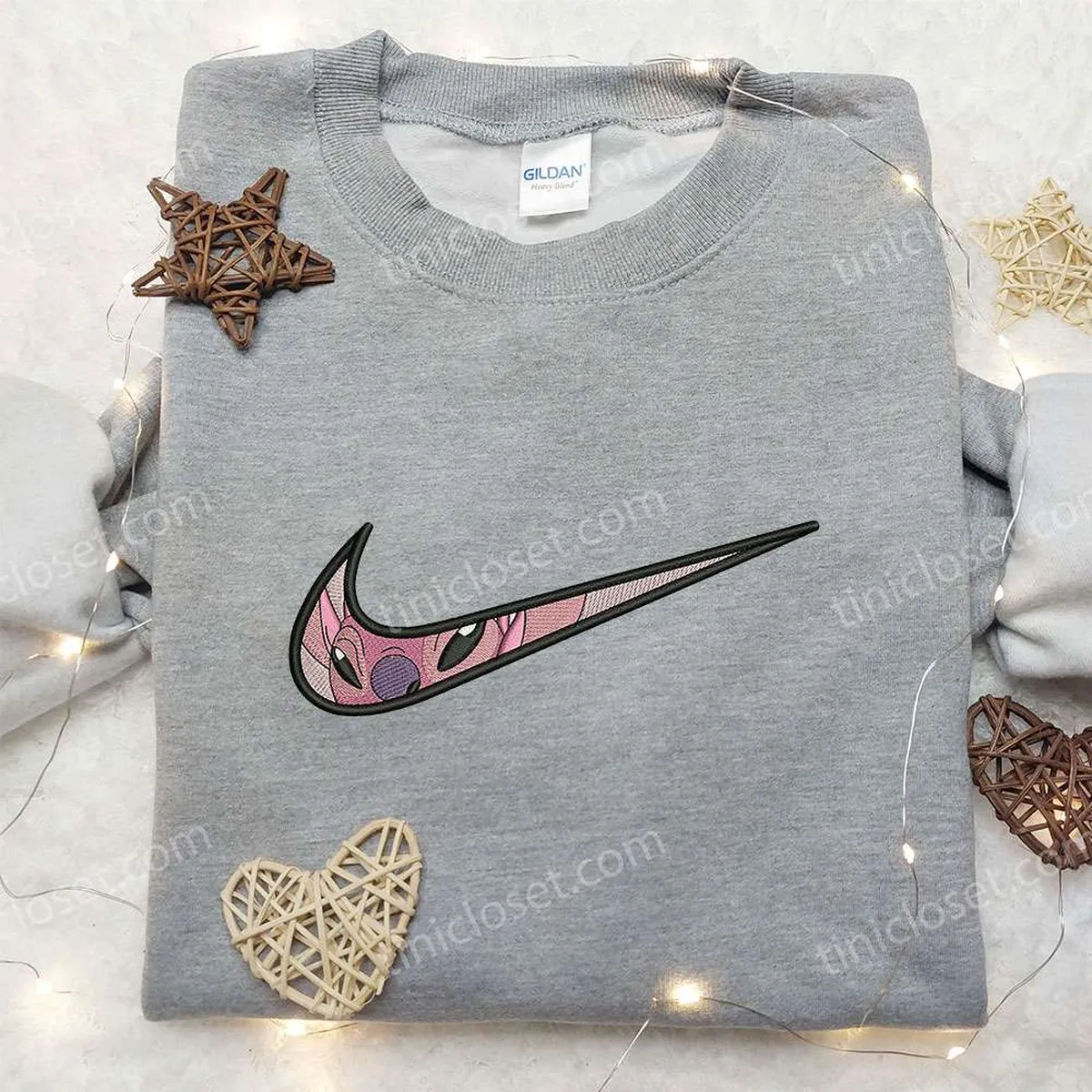 angel x nike swoosh embroidered sweatshirt lilo and stitch disney embroidered shirt shirts nike inspired embroidered shirt qyt3p