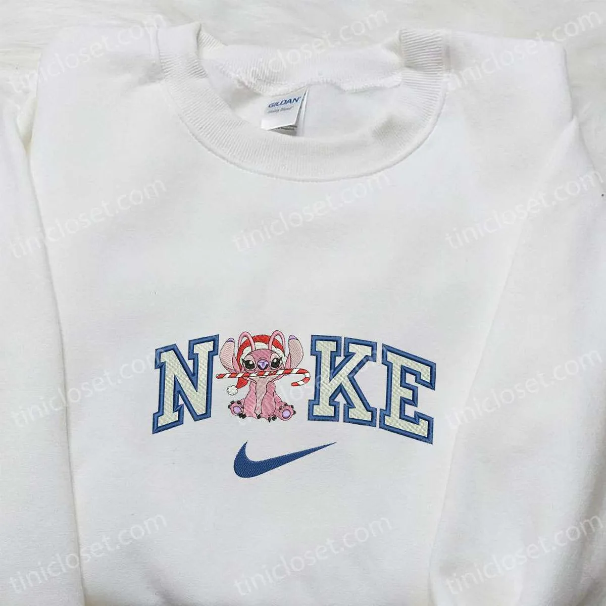 angel xmas x nike embroidered shirt disney lilo and stitch embroidered hoodie christmas embroidered sweatshirt gjknt
