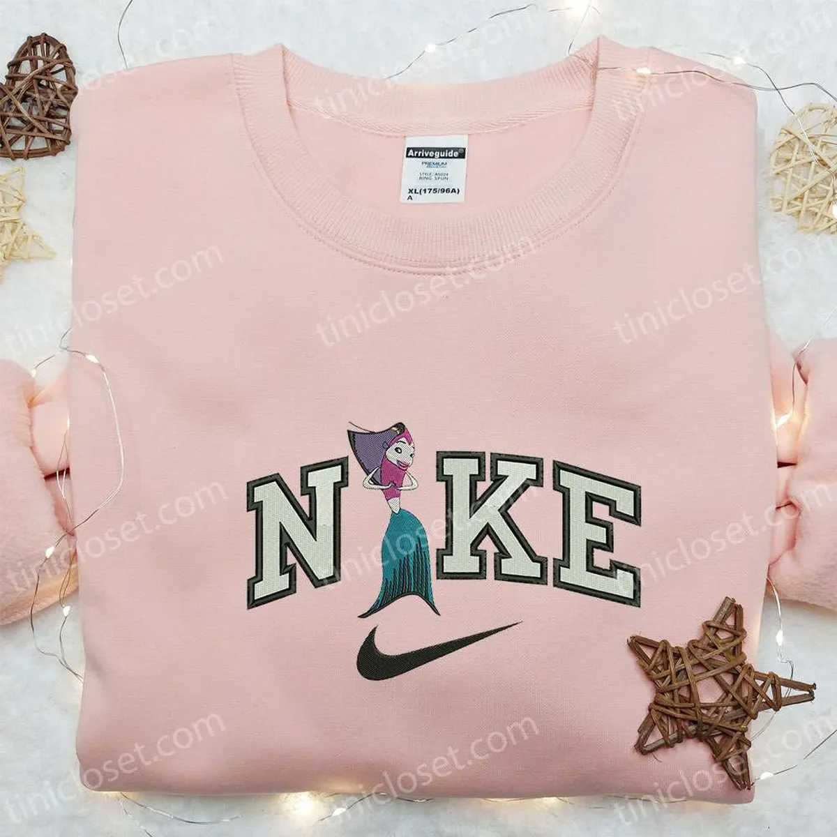 angie x nike cartoon embroidered hoodie shark tale embroidered shirt nike inspired embroidered shirt 3kn0e