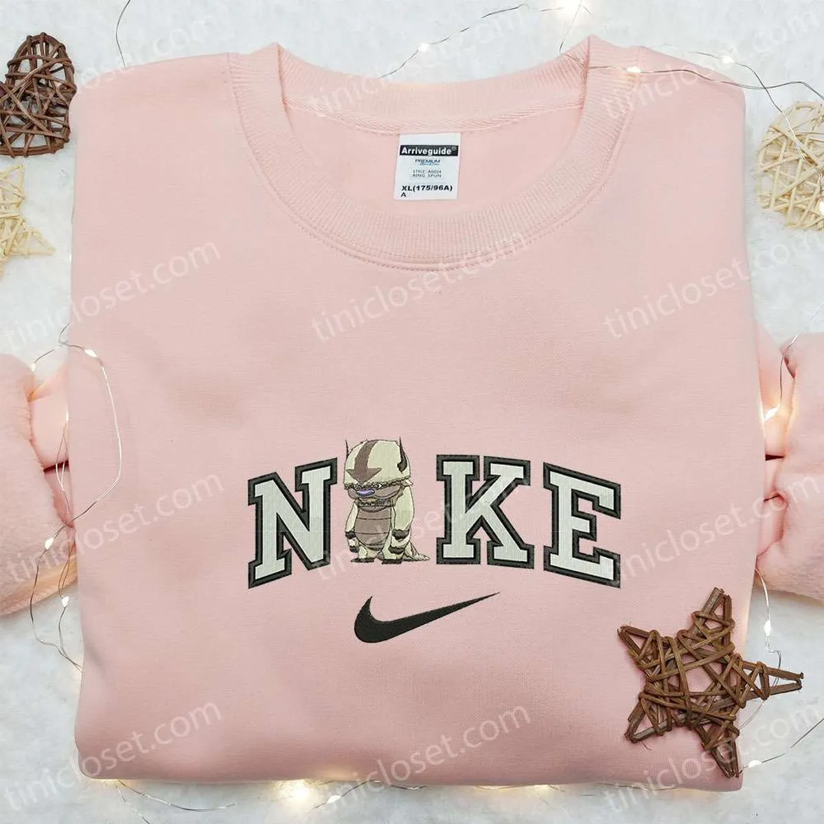 appa stand x nike embroidered shirt avatar the last airbender anime embroidered hoodie best gifts for family aoa8f