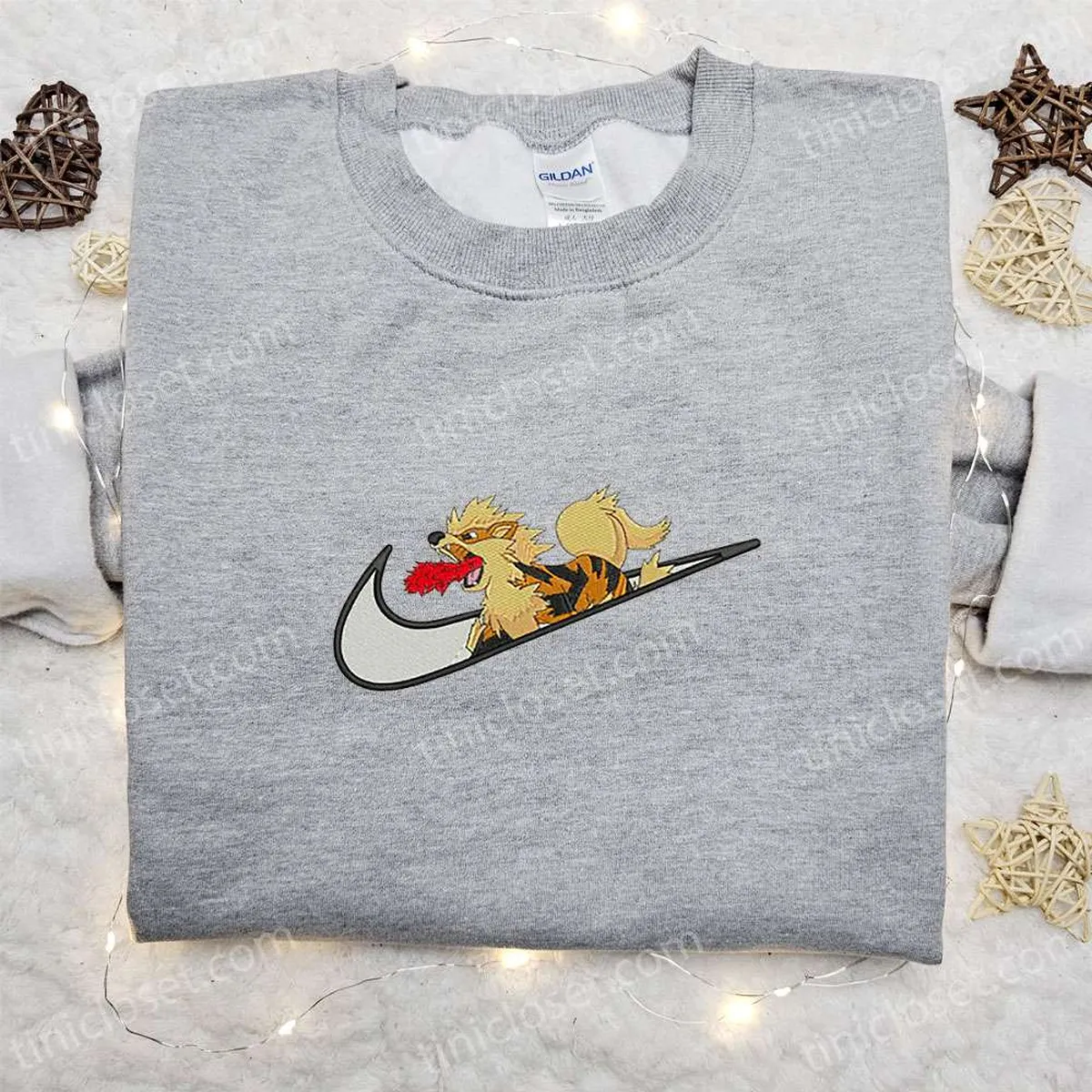 arcanine x swoosh anime embroidered hoodie cool anime clothing best gift ideas for family 8cj3s