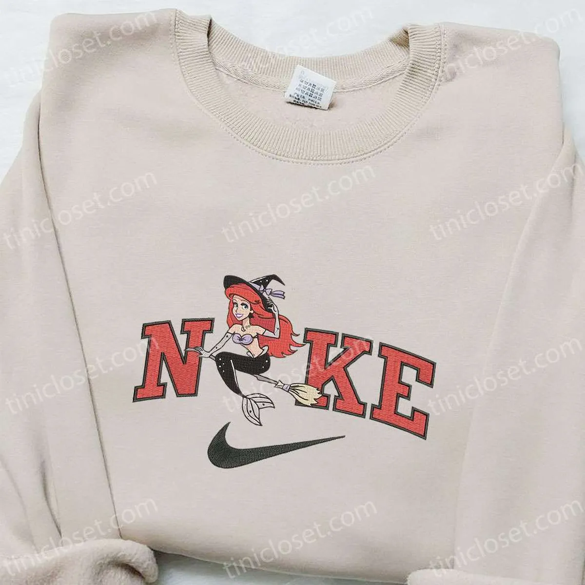 ariel witch x nike embroidered sweatshirt walt disney characters embroidered shirt best halloween gift ideas vedvw