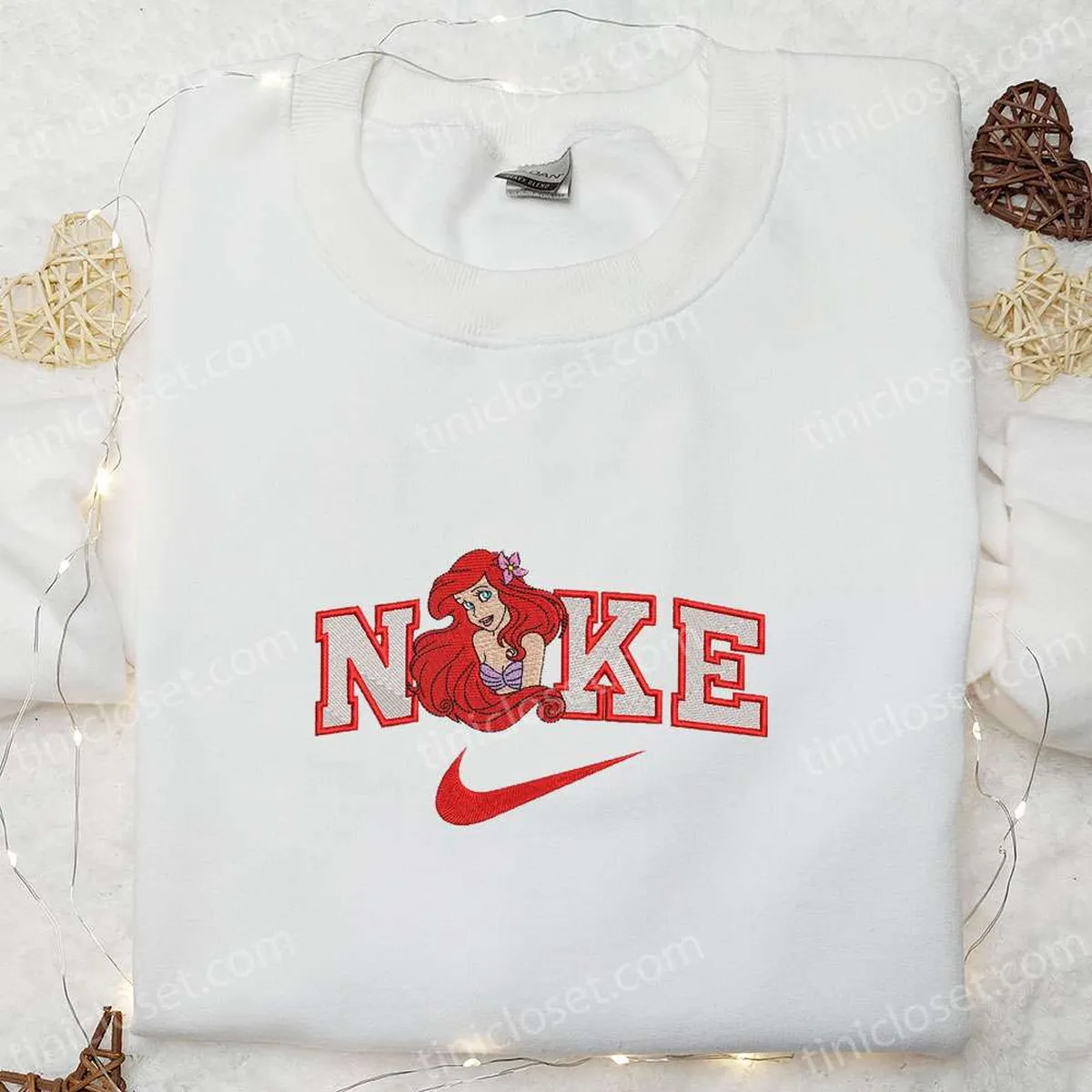 ariel x nike embroidered shirt disney princess embroidered hoodie best gift ideas for girls 6fta2