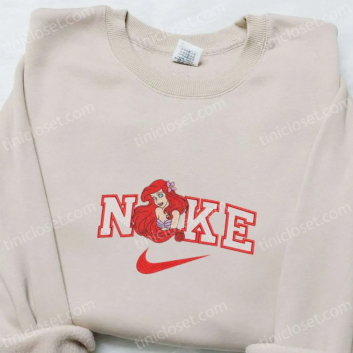 ariel x nike embroidered shirt disney princess embroidered hoodie best gift ideas for girls ffgjh