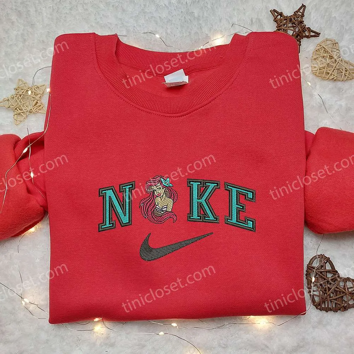 ariel x nike embroidered shirt the little mermaid walt disney embroidered shirt nike inspired embroidered shirt f4uwg