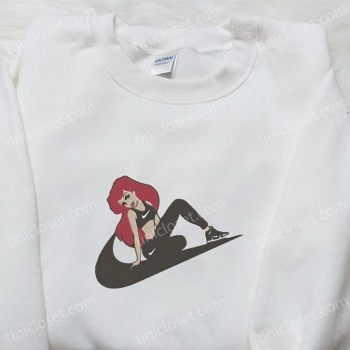 ariel x nike embroidered sweatshirt the little mermaid embroidered shirt best gift ideas for all occasions iqenc