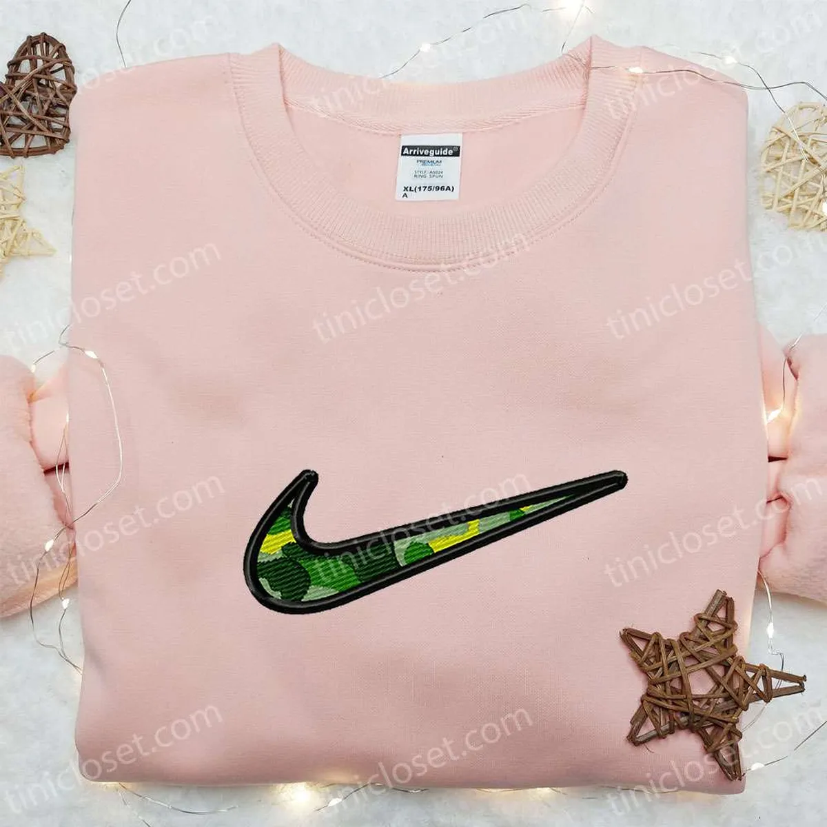 army x nike swoosh embroidered shirt nike inspired embroidered shirt best gift for family