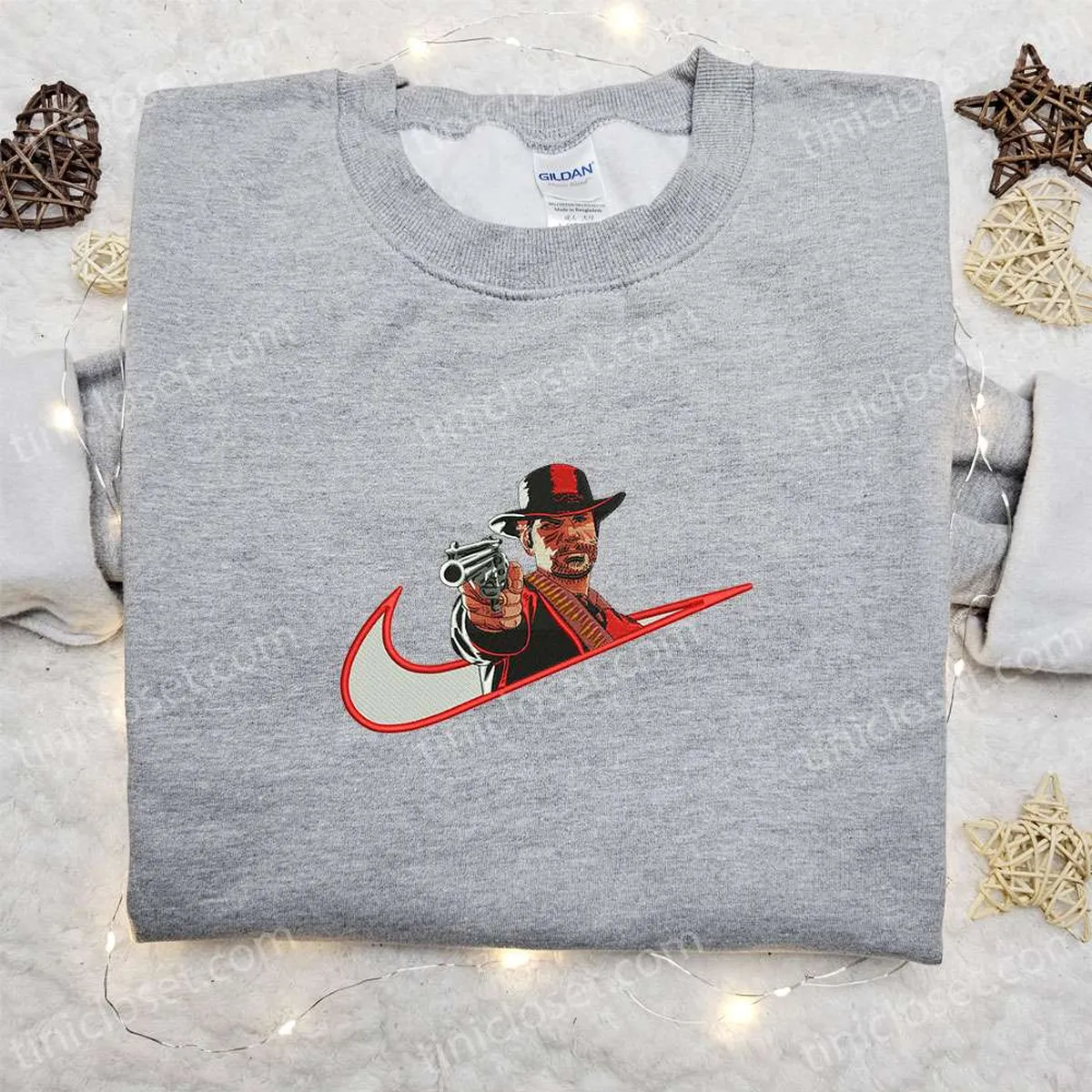 arthur morgan red dead x nike swoosh embroidered shirt video game characters embroidered hoodie nike inspired embroidered sweatshirt 6izmq