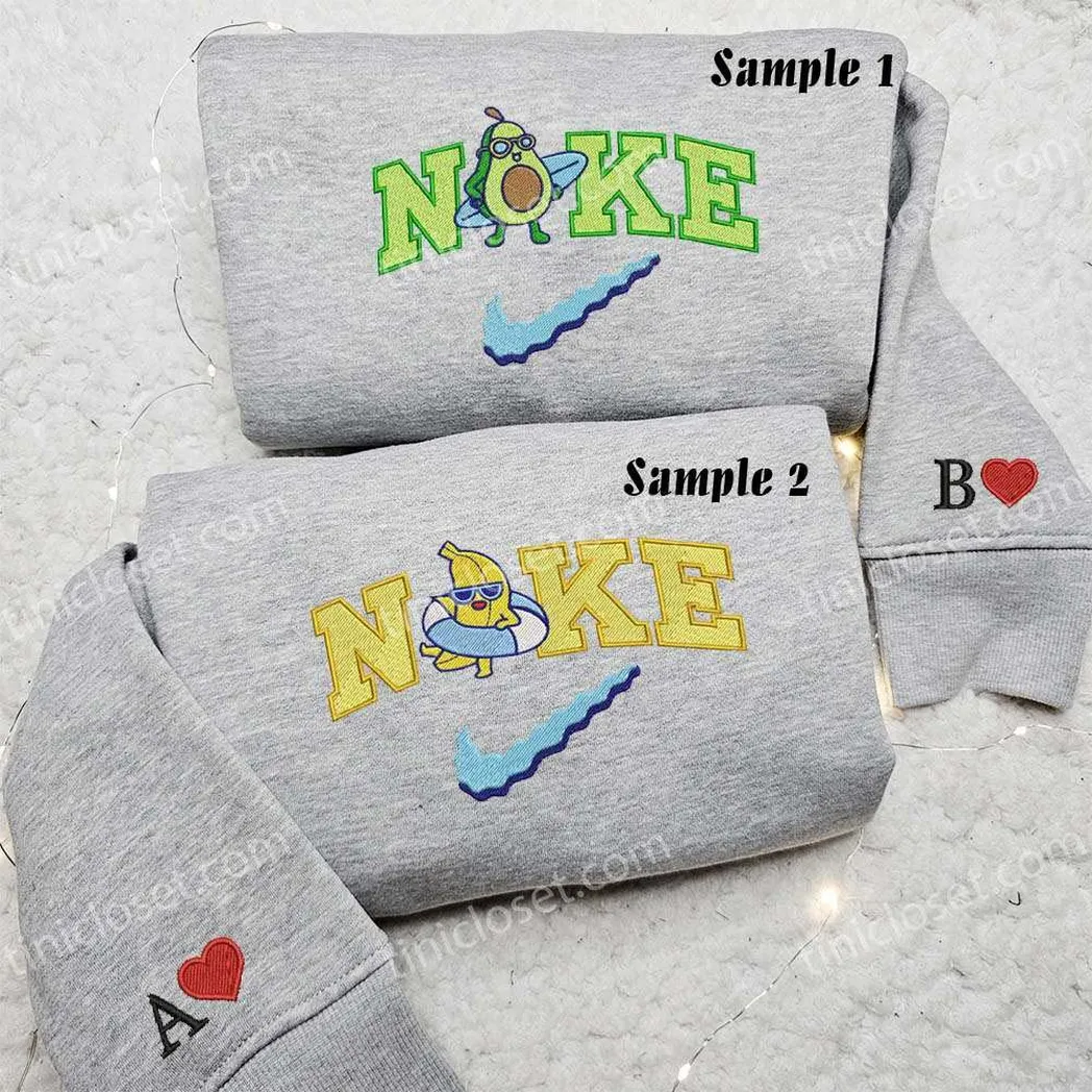 avocado and banana x nike embroidered shirt embroidered sweatshirt fashion style for couples e7aaw