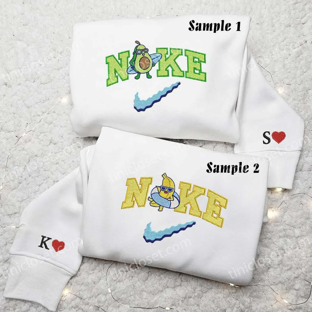 avocado and banana x nike embroidered shirt embroidered sweatshirt fashion style for couples kqzf5