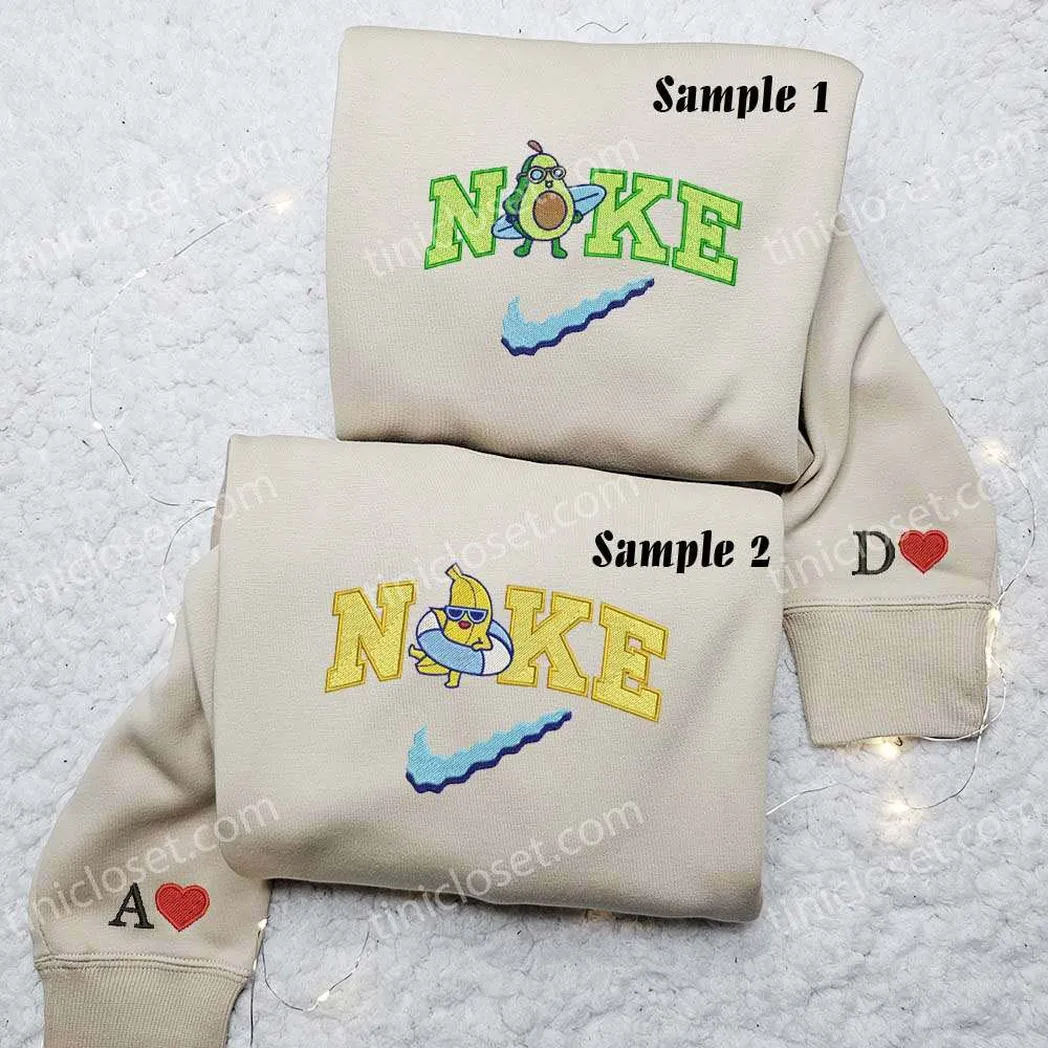 avocado and banana x nike embroidered shirt embroidered sweatshirt fashion style for couples rubia