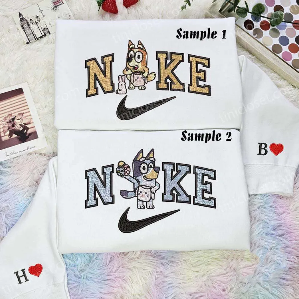 bandit and chilli easter thanksgiving day x nike embroidered shirt embroidered sweatshirt fashion style for couples qssou