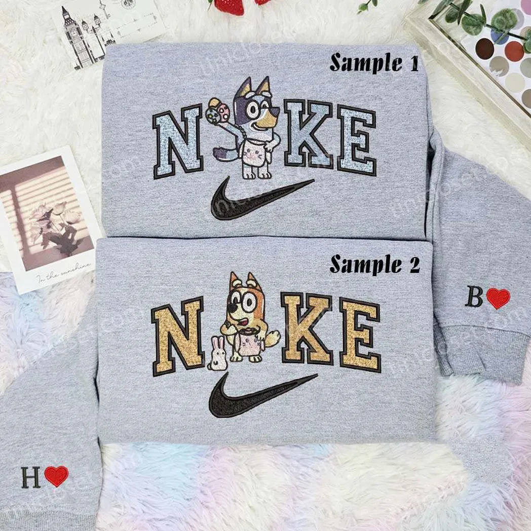 bandit and chilli easter thanksgiving day x nike embroidered shirt embroidered sweatshirt fashion style for couples v4iih