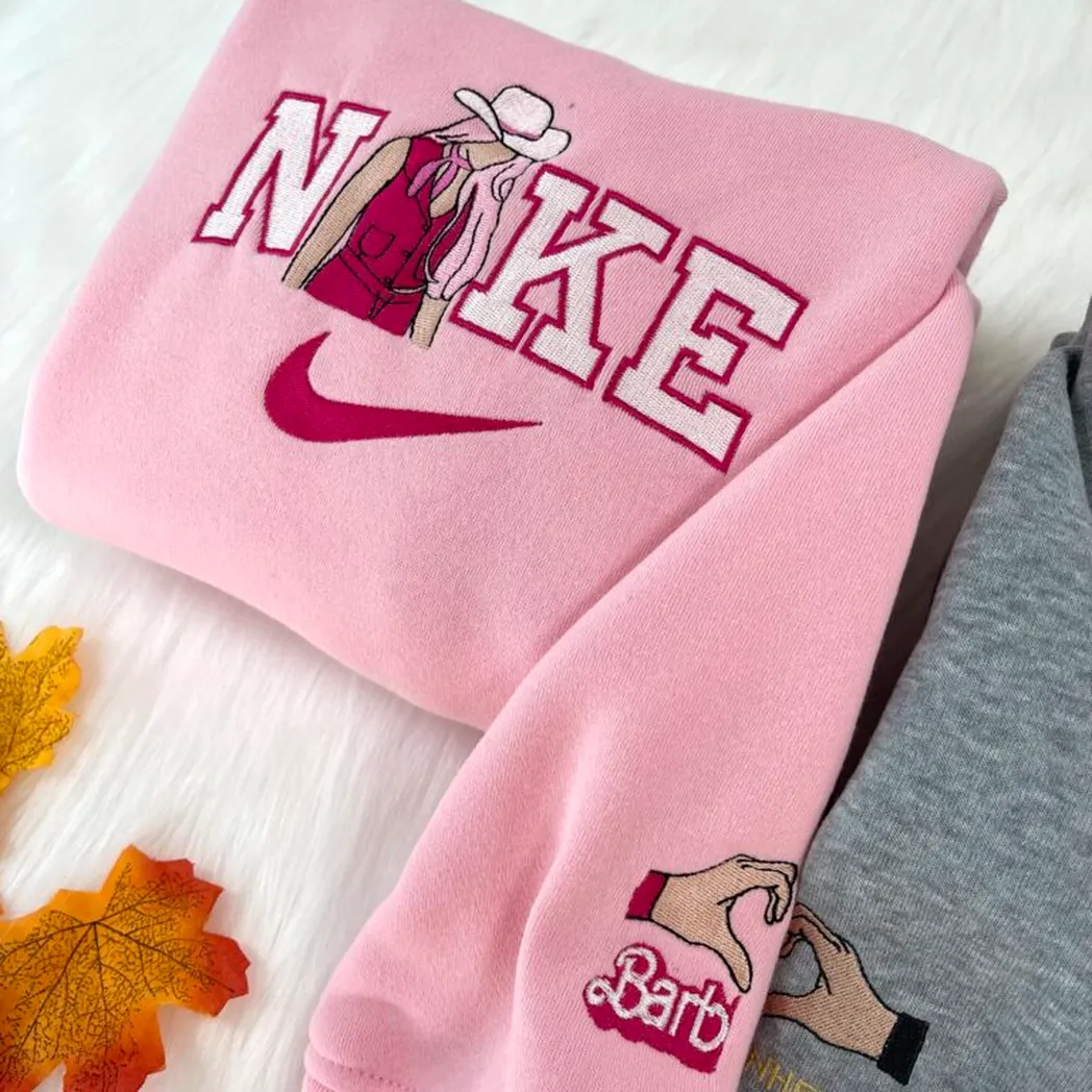 barbie oppenheimer barbenheimer embroidered sweatshirt maching embroidered hoodie for couple boyfriend girlfriend wbgym