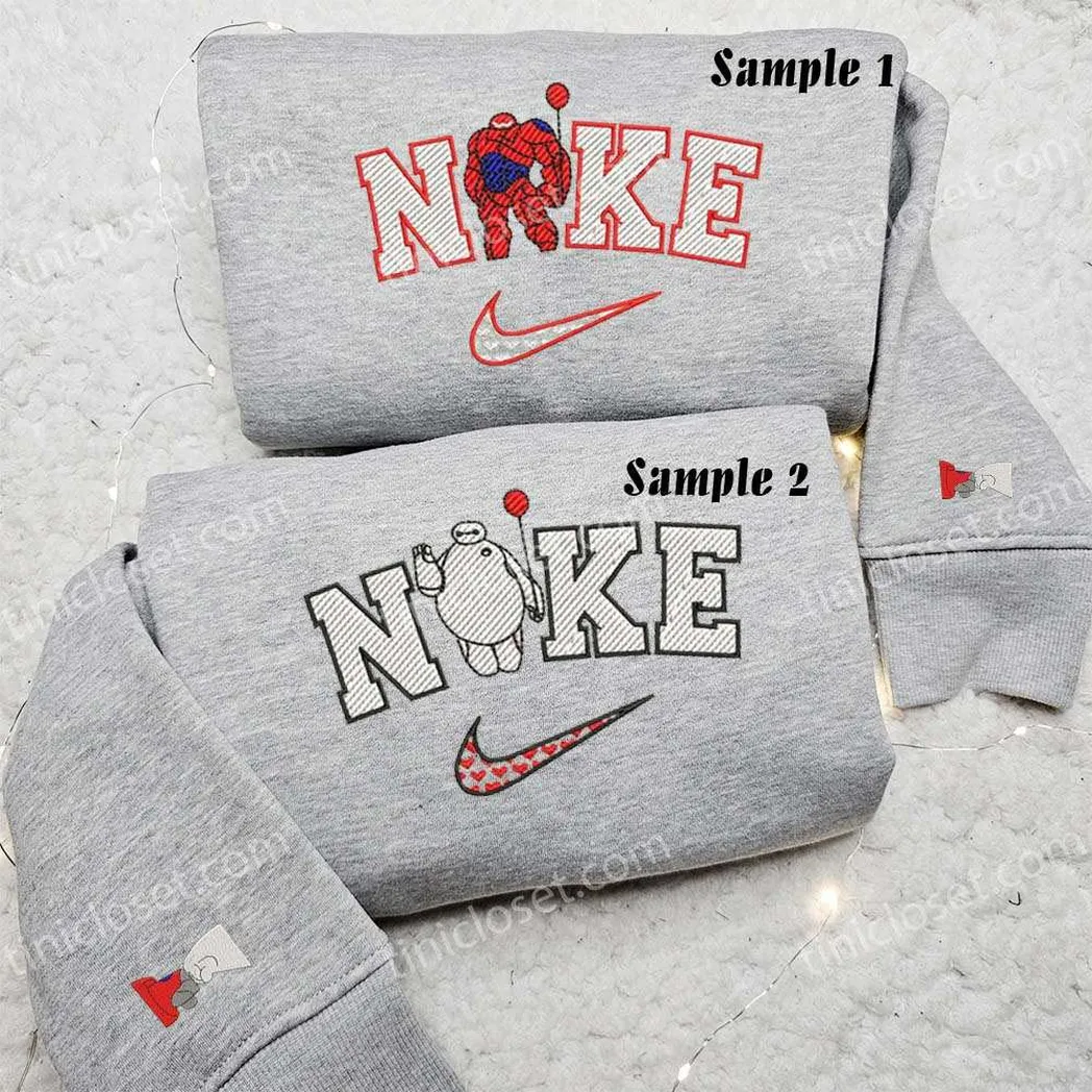 baymax big hero 6 x nike embroidered shirt embroidered sweatshirt fashion style for couples nqyty