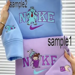 boo and sully movie x nike embroidered sweatshirt fashion style for couples valentines gift for himher gxf0z