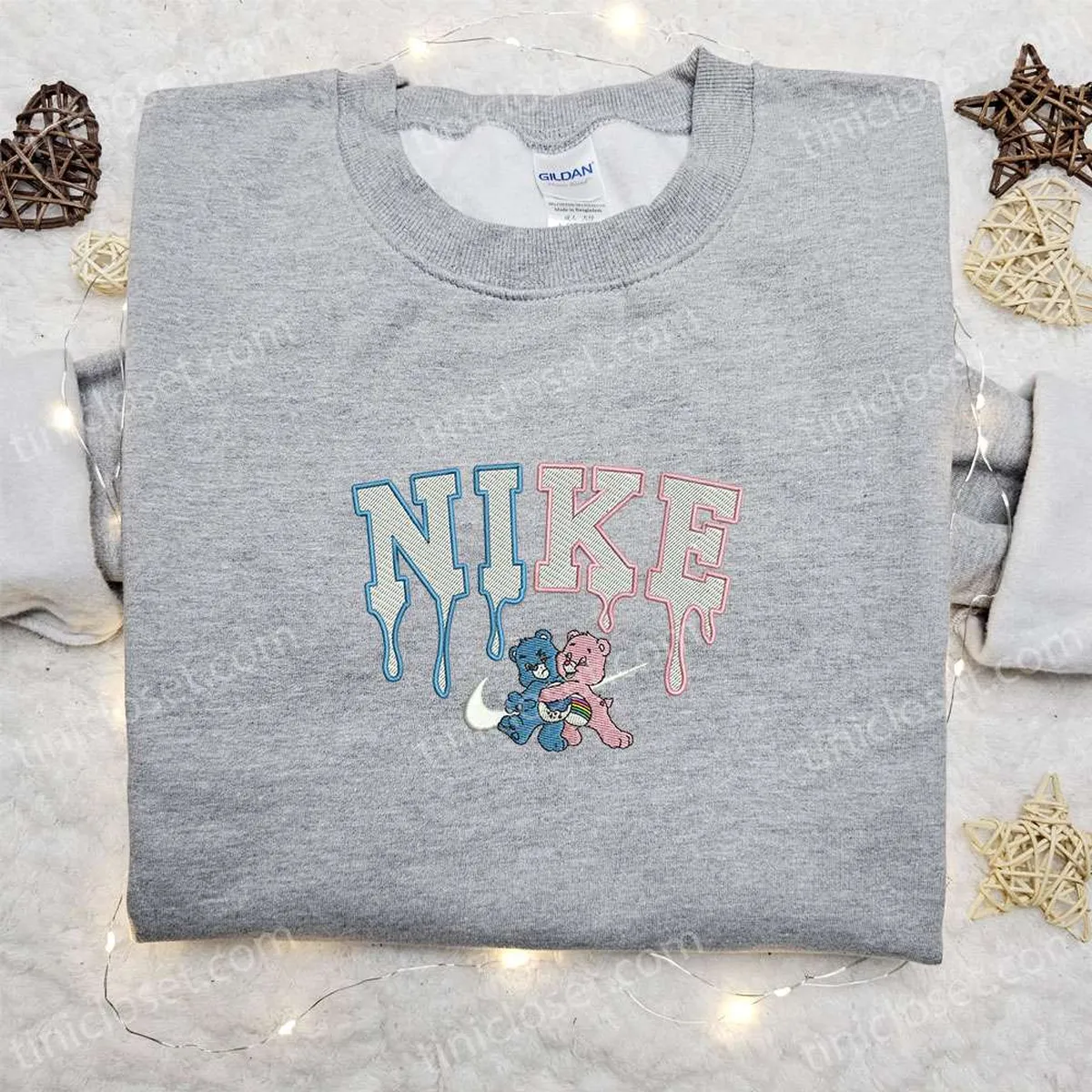 care bears x nike embroidered shirt cartoon embroidered hoodie best gift ideas for kids wtchn