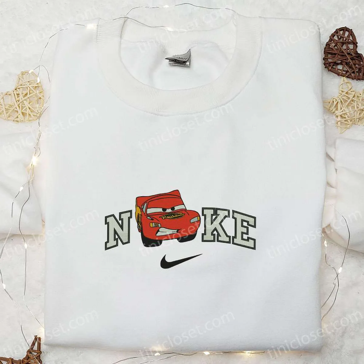 cars lightning mcqueen x nike embroidered hoodie pixar cars disney embroidered t shirt nike inspired embroidered sweatshirt fjnsk