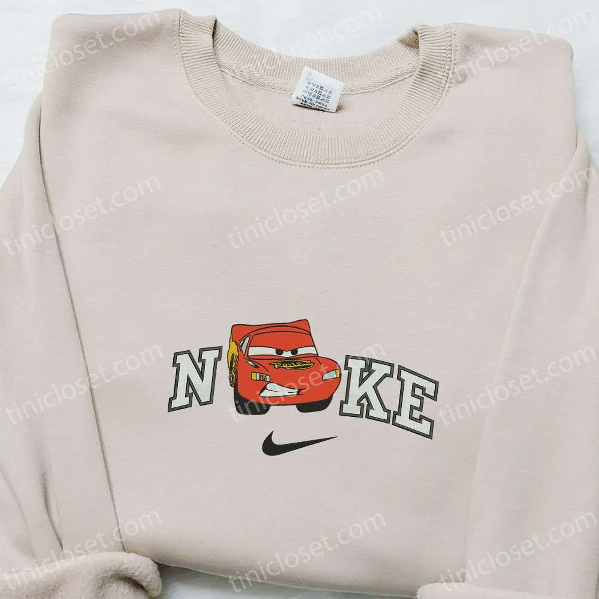 cars lightning mcqueen x nike embroidered hoodie pixar cars disney embroidered t shirt nike inspired embroidered sweatshirt m7itt
