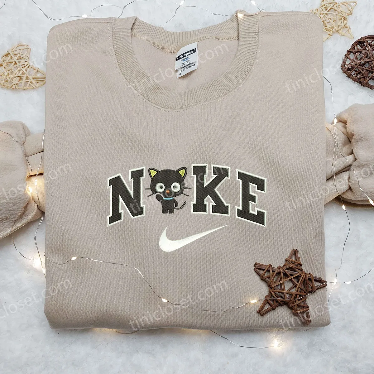 cat chibi x nike embroidered shirt nike embroidered shirt cartoon embroidered shirt mf8ve