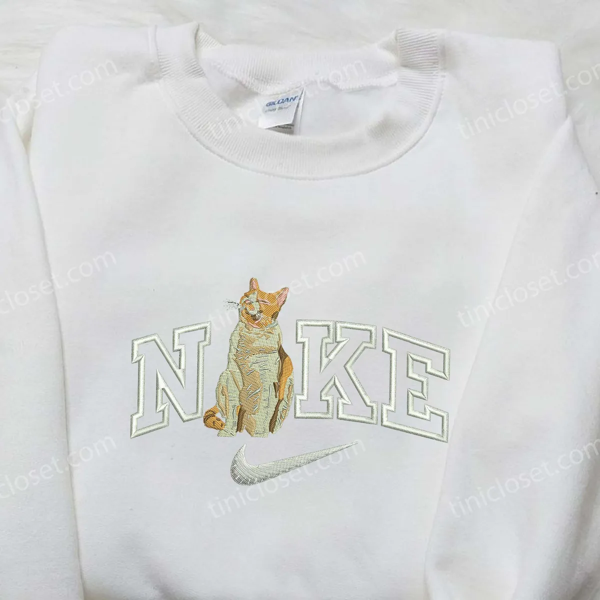 cat pop x nike embroidered shirt animal embroidered shirt custom nike embroidered shirt lu292
