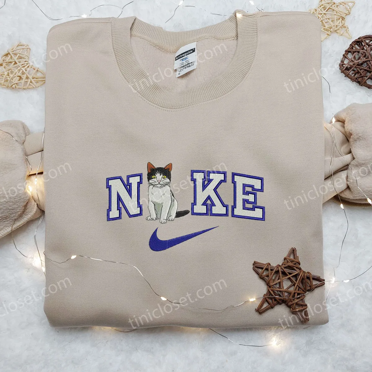 cat sit x nike swoosh embroidered shirt animal embroidered shirt custom nike embroidered shirt ycyqm