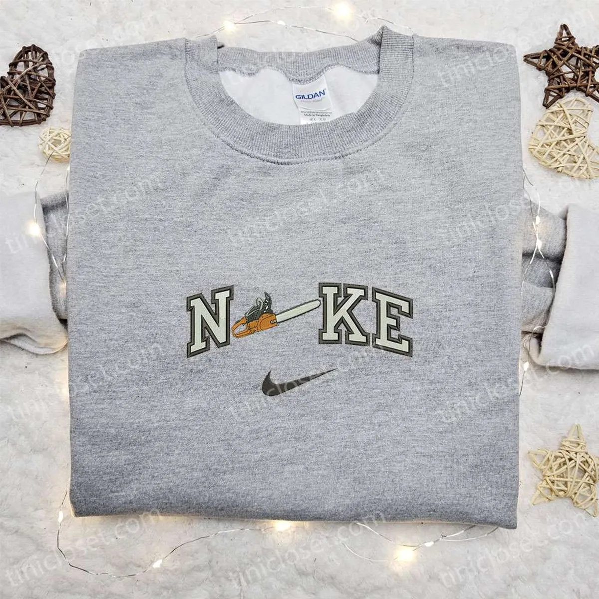 chainsaw crooked x nike embroidered sweatshirt custom nike embroidered hoodie best gifts for family 1okzk