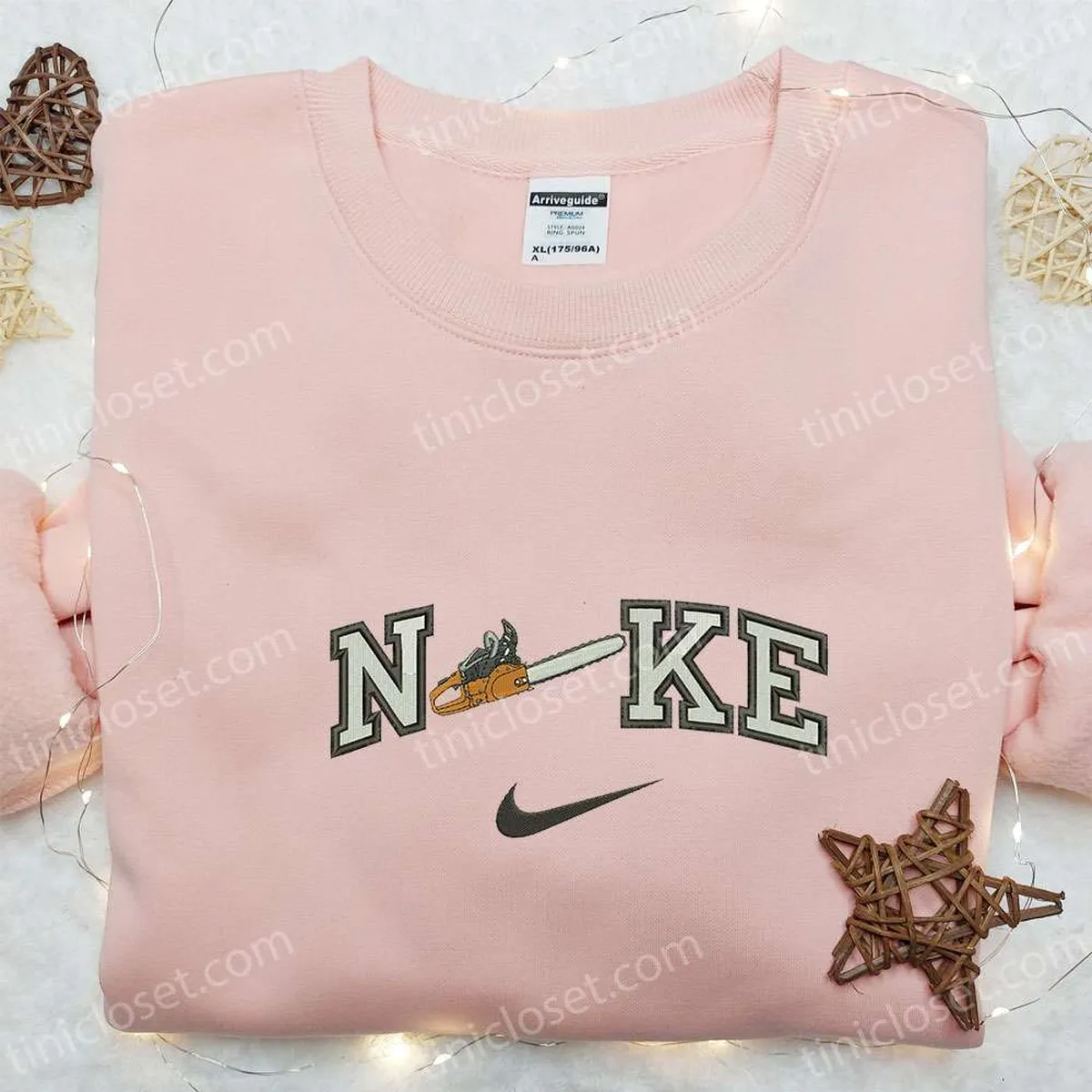 chainsaw crooked x nike embroidered sweatshirt custom nike embroidered hoodie best gifts for family 7js1b