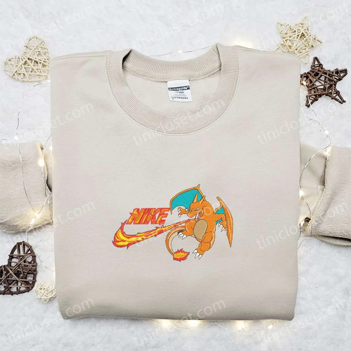 charizard x nike anime embroidered hoodie pokemon embroidered shirt best gift ideas for family 2ltoi