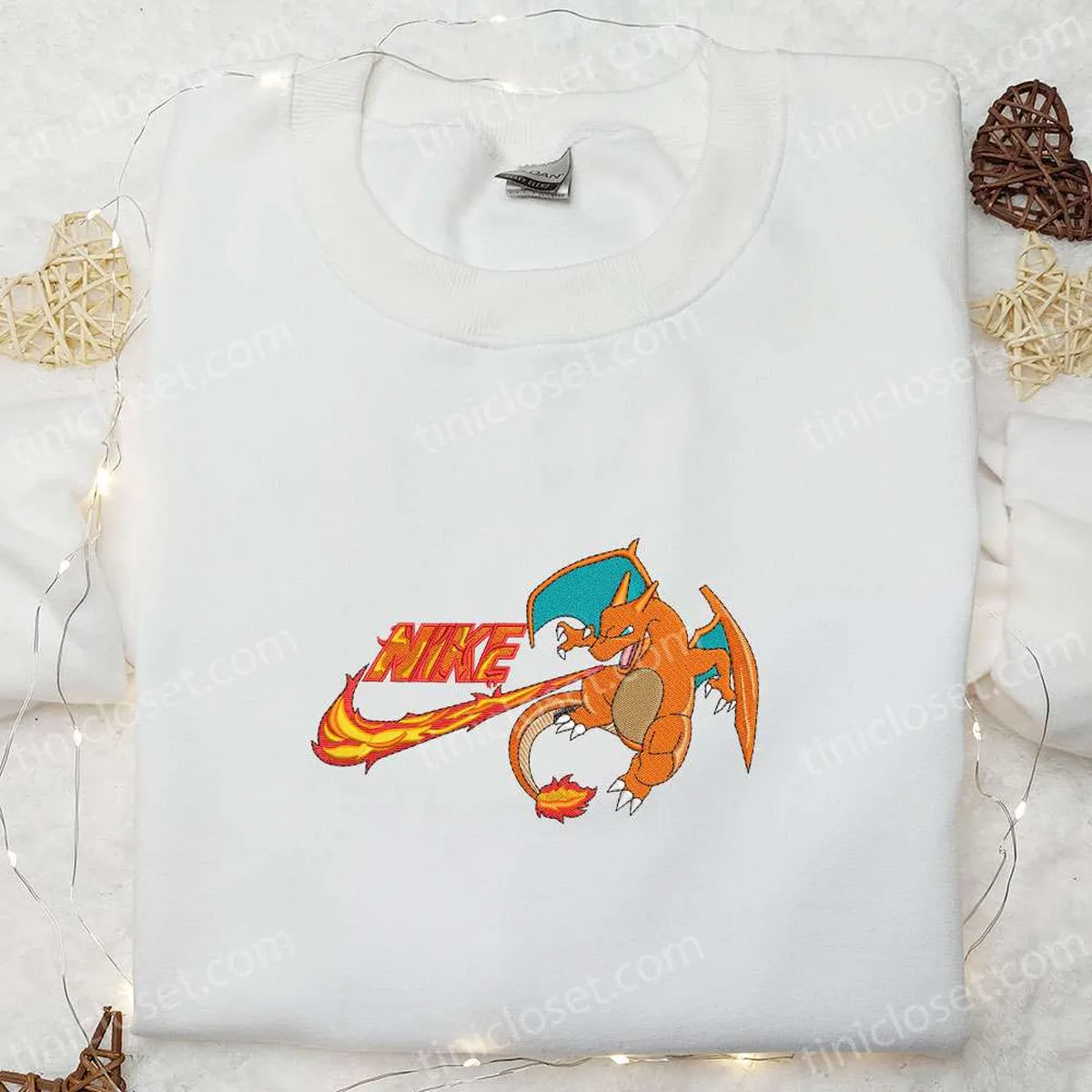 charizard x nike anime embroidered hoodie pokemon embroidered shirt best gift ideas for family aqzcc
