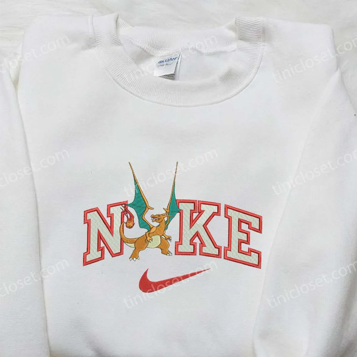 charizard x nike embroidered shirt pokemon embroidered shirt custom nike embroidered shirt aqgse