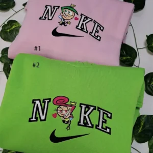 cosmo and fairly odd parents x nike embroidered sweatshirt fashion style for couples valentines gift for himher vz6fe