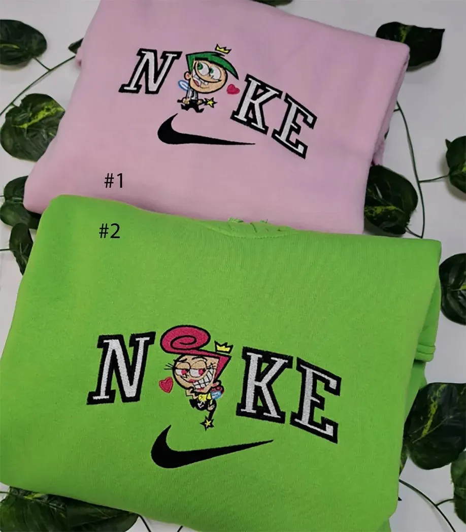 cosmo and fairly odd parents x nike embroidered sweatshirt fashion style for couples valentines gift for himher vz6fe