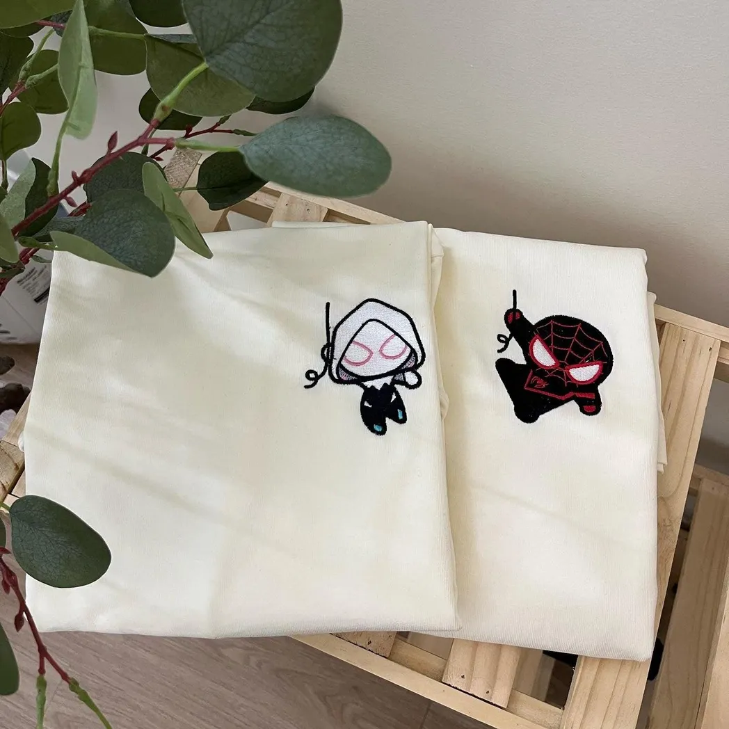 custom embroidered hoodies for couples custom matching couple hoodie cartoon superheros inspired couples embroidered hoodie