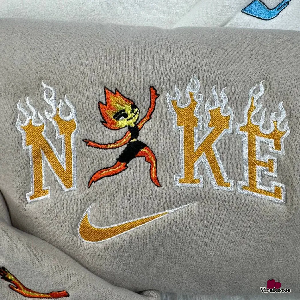 cute elemental city wade and ember x nike embroidered shirt embroidered sweatshirt fashion style for couples o1dua