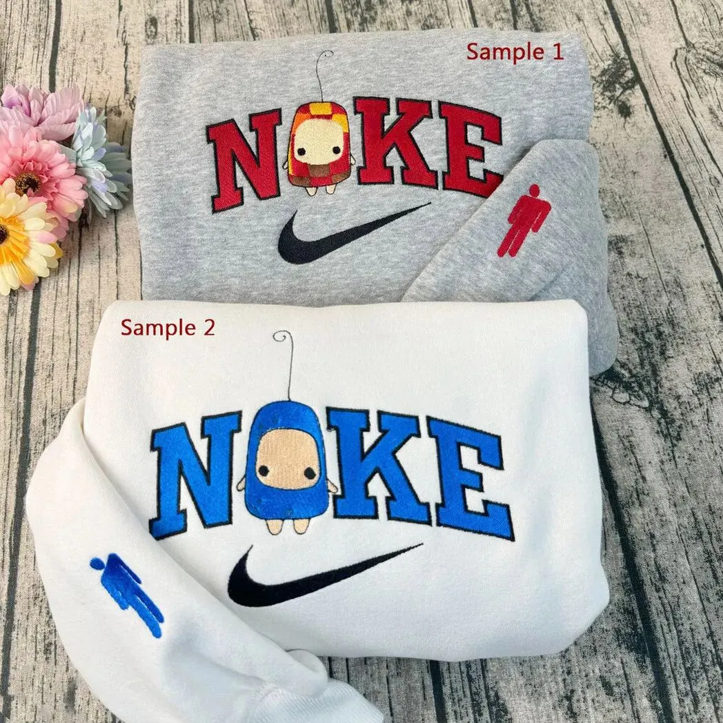 cute ilomilo x nike embroidered shirt embroidered sweatshirt fashion style for couples 2dyu2