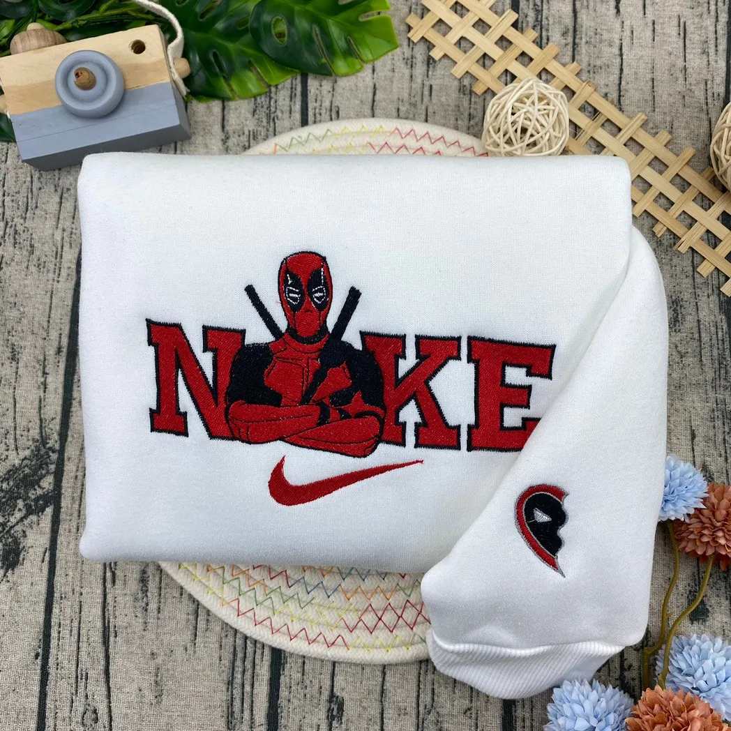 deadpool and wolverine x nike embroidered shirt embroidered sweatshirt fashion style for couples nrqub